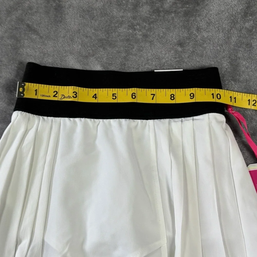Justice Sport Girls Pleated White Skort Size XS 5/6 Elastic Waits  NWT